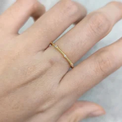 Alternative view of Moissanite Wrinkled Metal Bubble Ring