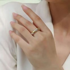 Alternative view of Pavé Moissanite Croissant Band Ring