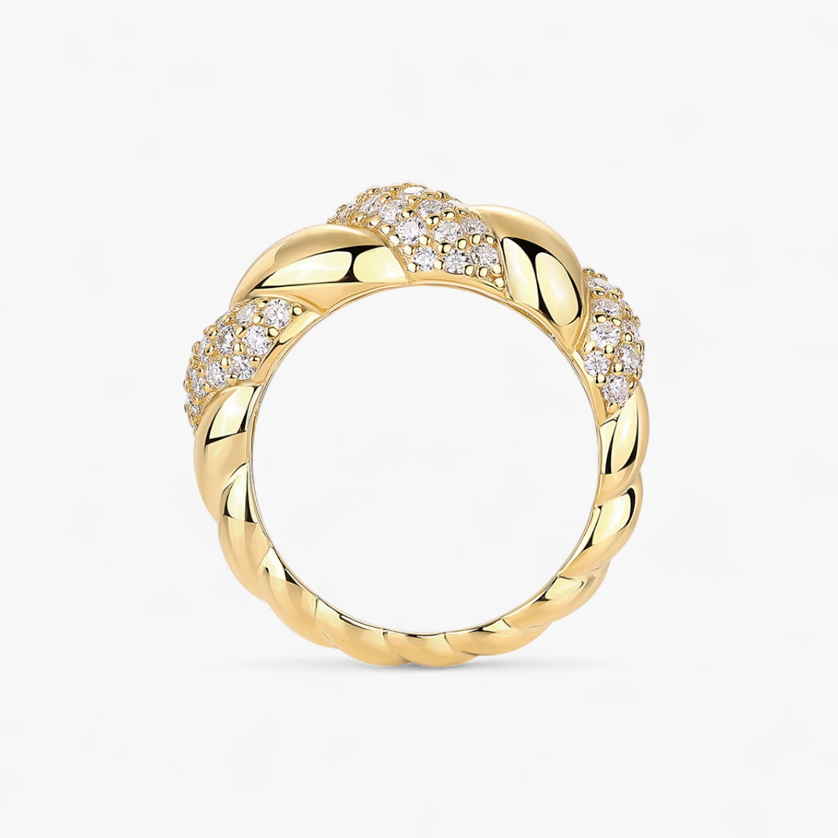 Pavé Moissanite Croissant Band Ring - Image 6