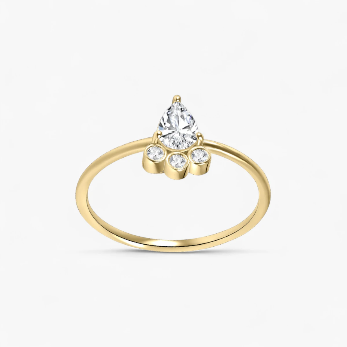 Pear Moissanite Cluster Ring