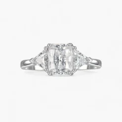 2ct Radiant Cut Moissanite Three Stone Ring
