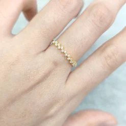 Alternative view of Staggered Spark Moissanite Ring