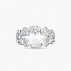 Linked Hearts Moissanite Ring