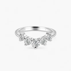 Moissanite Wishbone Half Eternity Ring