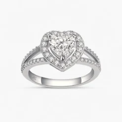 1ct Heart Halo Ring
