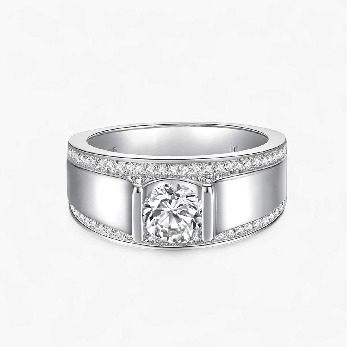 1ct|2ct Moissanite Men's Wide Ring