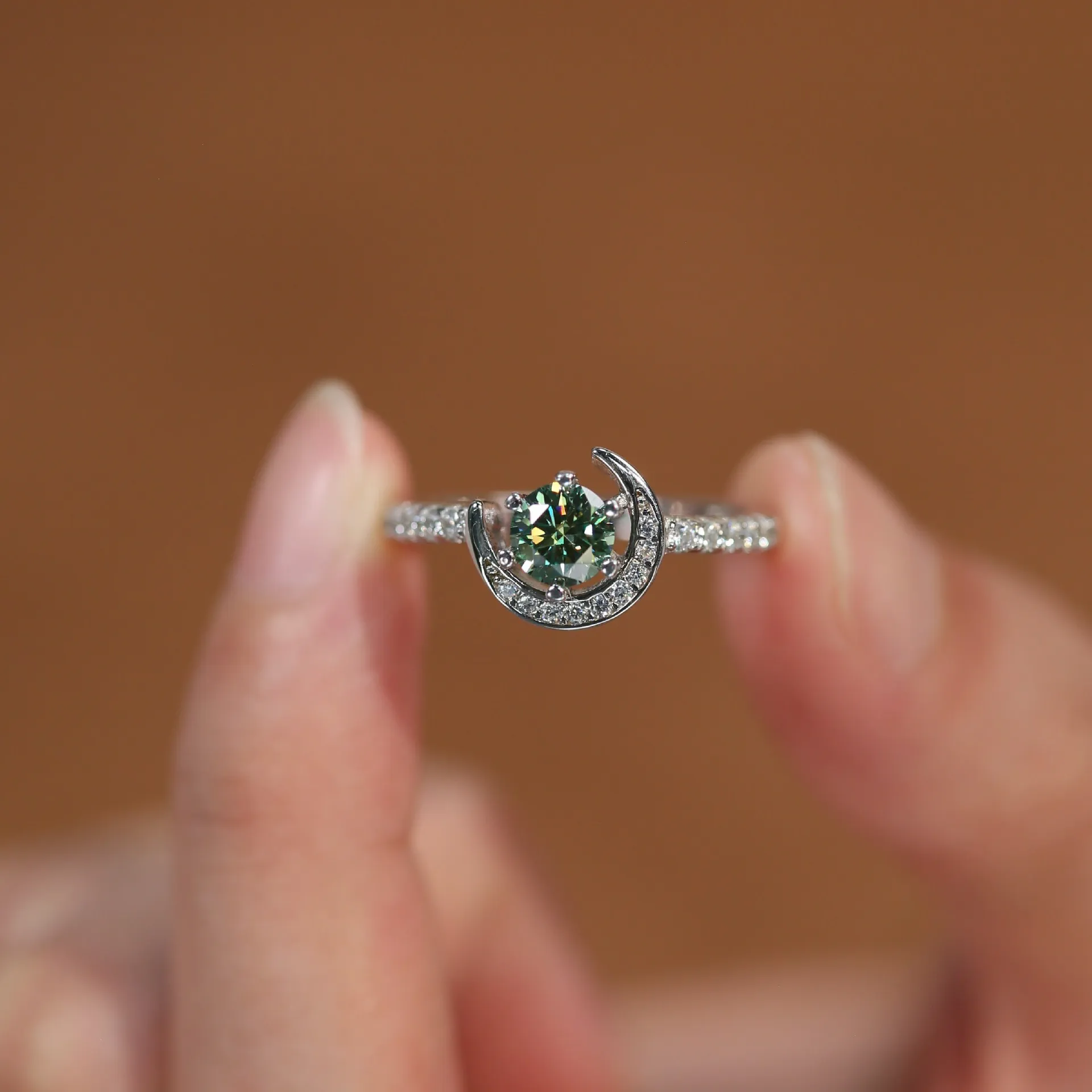 0.5ct Moissanite Moon Ring - Image 3