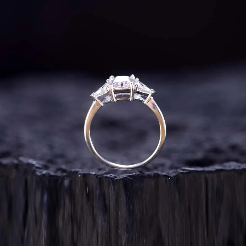 2ct Radiant Cut Moissanite Three Stone Ring - Image 3