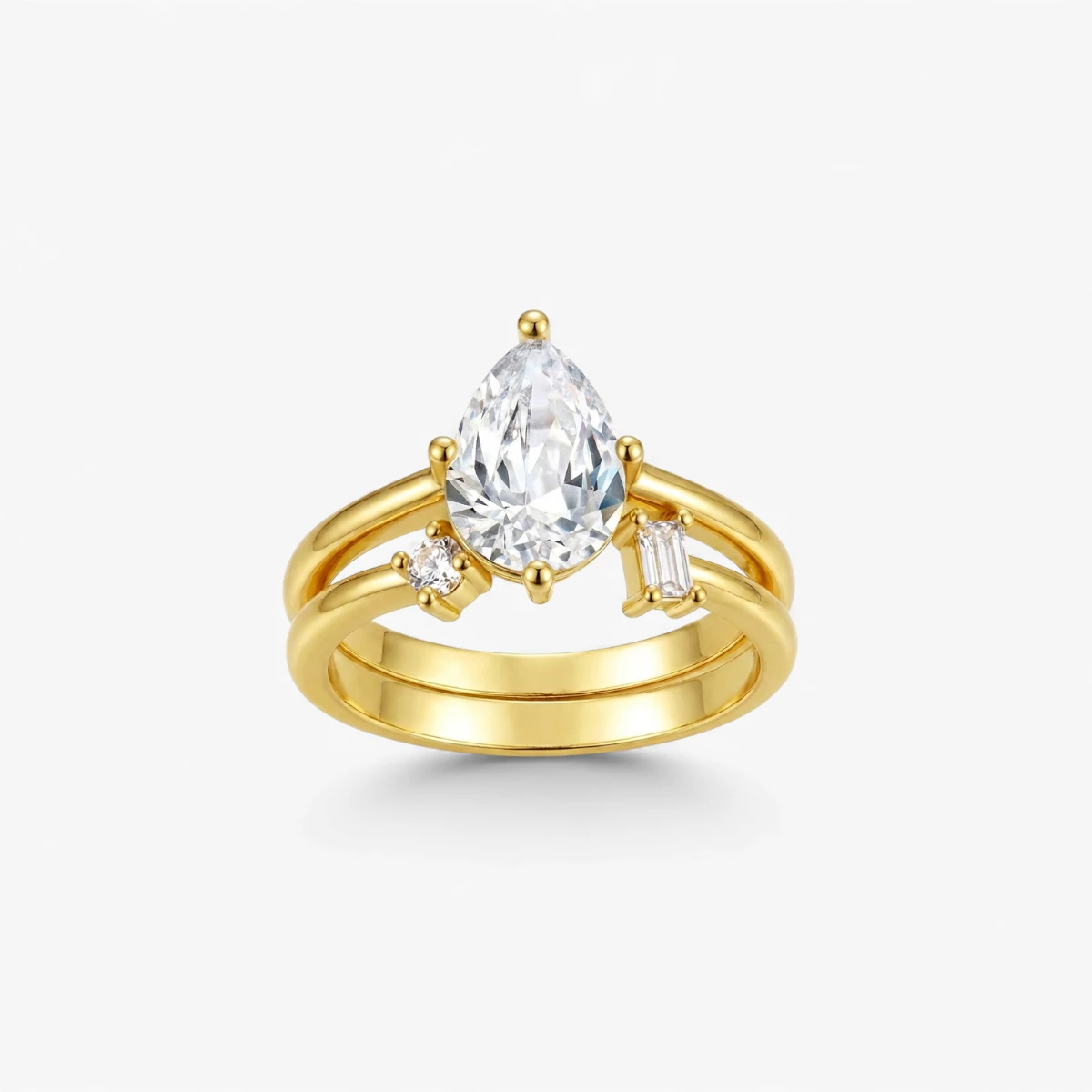 2.5ct Golden Teardrop Ring