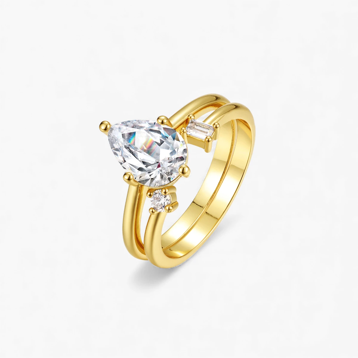 2.5ct Golden Teardrop Ring - Image 4