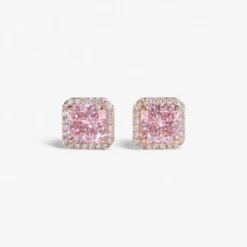 Ice Flower Cut Halo Studs